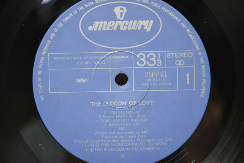 ABC [에이비씨] - The Lexicon Of Love ㅡ 중고 수입 오리지널 아날로그 LP