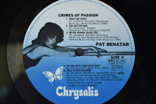 Pat Benatar [팻 베네타] - Crimes Of Passion ㅡ 중고 수입 오리지널 아날로그 LP