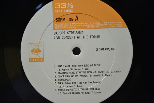 Barbra Streisand [바브라 스트라이샌드] - Live Concert At The Forum ㅡ 중고 수입 오리지널 아날로그 LP