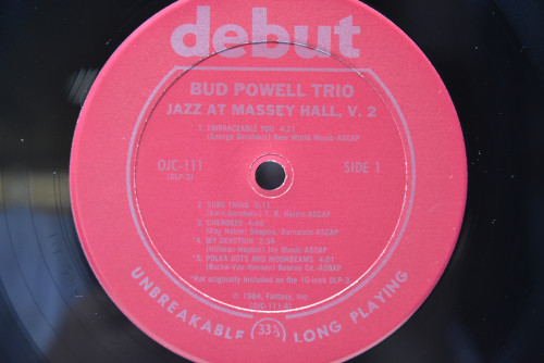 Bud Powell Trio [버드 파웰]‎ - Jazz At Massey Hall Volume Two (OJC) - 중고 수입 오리지널 아날로그 LP