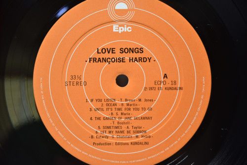 Francoise Hardy [프랑스와즈 아르디] - Love Songs ㅡ 중고 수입 오리지널 아날로그 LP