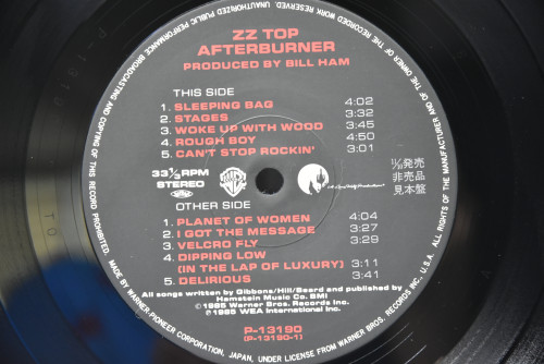 ZZ Top [지지탑] - Afterburner ㅡ 중고 수입 오리지널 아날로그 LP
