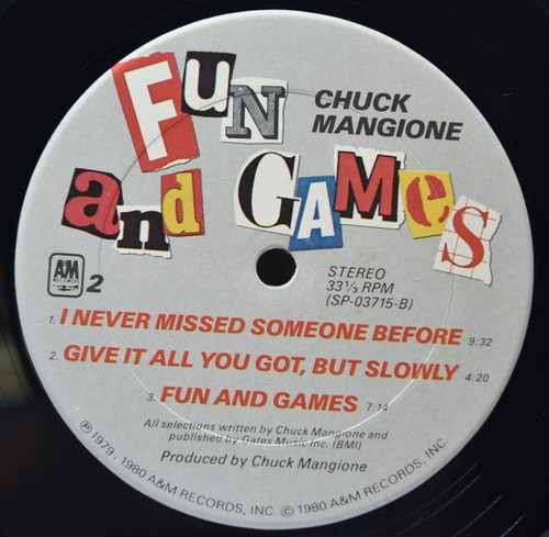 Chuck Mangione [척 맨지오니]‎ - Fun and Games - 중고 수입 오리지널 아날로그 LP