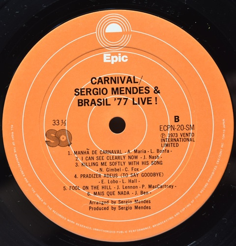 Sérgio Mendes &amp; Brasil &#039;77 [세르지오 멘데스] – Carnival / Sergio Mendes &amp; Brazil &#039;77 Live! - 중고 수입 오리지널 아날로그 LP