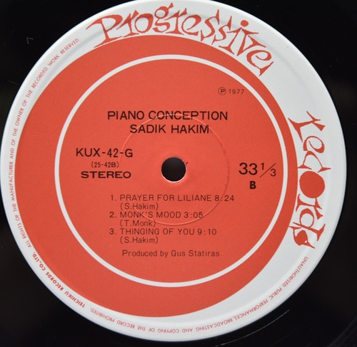 Sadik Hakim [사딕 하킴] – Piano Conception - 중고 수입 오리지널 아날로그 LP