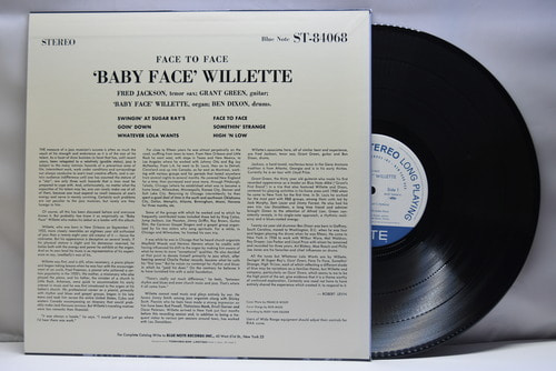 &#039;Baby Face&#039; Willette [베이비 페이스 윌렛] ‎- Face To Face - 중고 수입 오리지널 아날로그 LP