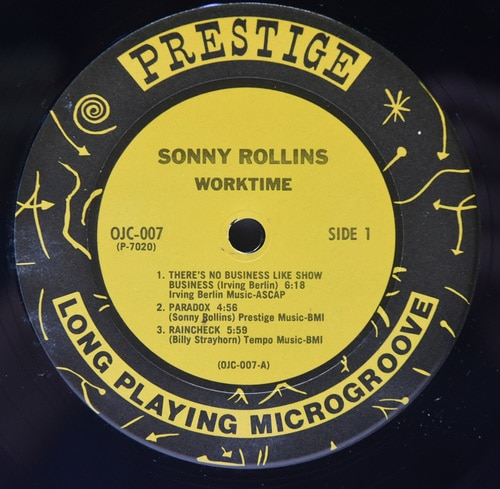 Sonny Rollins [소니 롤린스]‎ - Worktime - 중고 수입 오리지널 아날로그 LP