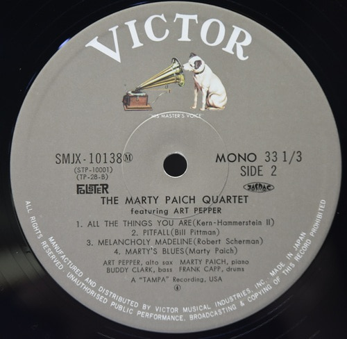 Marty Paich Quartet Featuring Art Pepper [마티 페이치 / 아트 페퍼] – Marty Paich Quartet - 중고 수입 오리지널 아날로그 LP