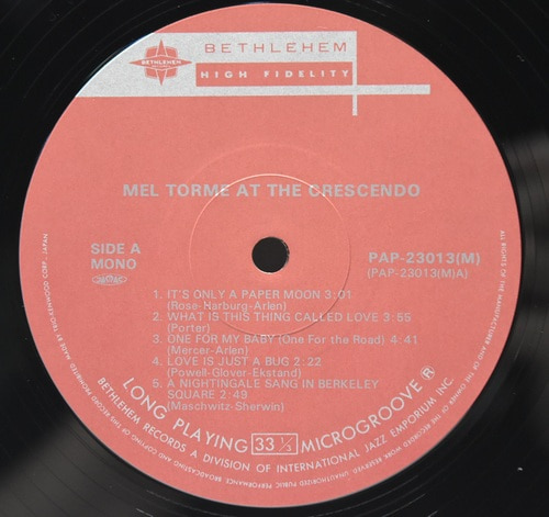 Mel Torme [멜 토메] ‎- Mel Torme at the Crescendo - 중고 수입 오리지널 아날로그 LP