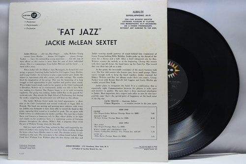 Jackie McLean Sextet [재키 맥린] – Fat Jazz - 중고 수입 오리지널 아날로그 LP