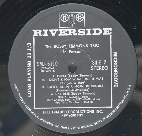 Bobby Timmons Trio [보비 티먼스] – In Person - 중고 수입 오리지널 아날로그 LP
