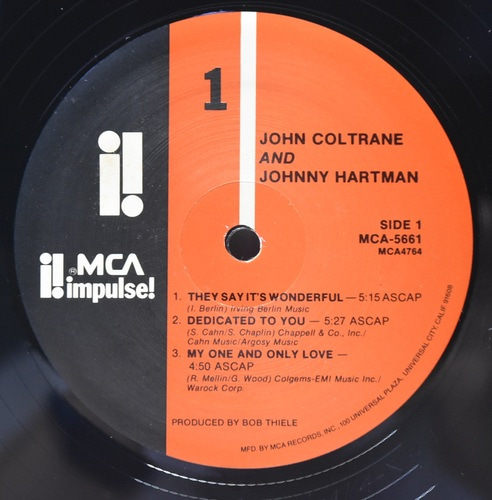 John Coltrane / Johnny Hartman [존 콜트레인 / 조니 하트만] - John Coltrane and Johnny Hartman - 중고 수입 오리지널 아날로그 LP