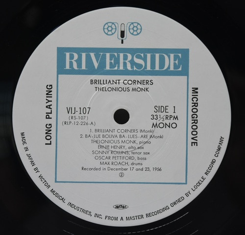 Thelonious Monk Trio [델로니어스 몽크]‎ – Brilliant Corners - 중고 수입 오리지널 아날로그 LP