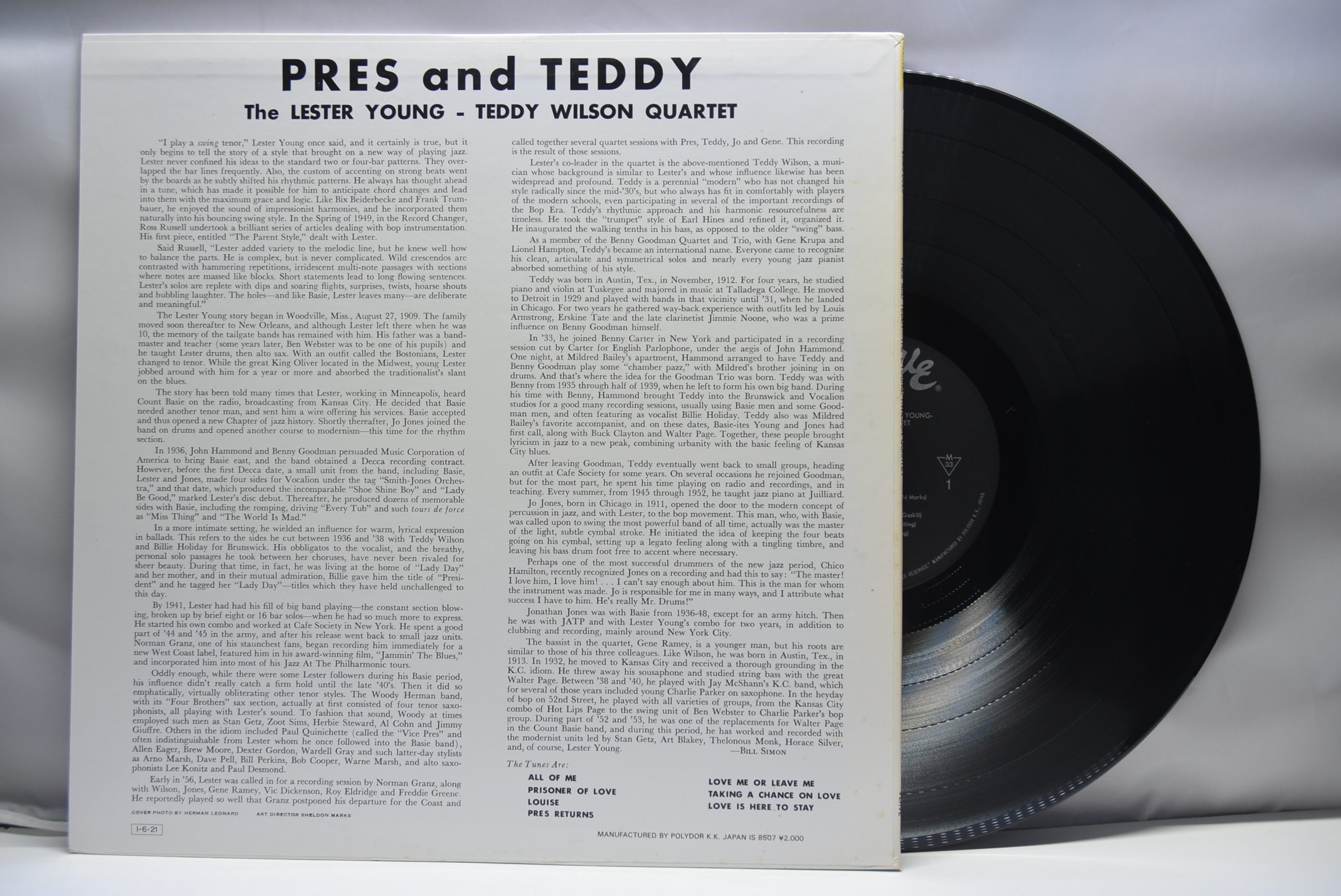 The Lester Young-Teddy Wilson Quartet [레스터 영 &amp; 테디 윌슨] - Press and Teddy - 중고 수입 오리지널 아날로그 LP