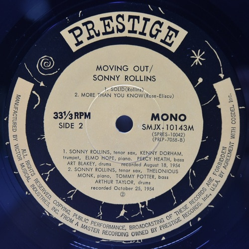 Sonny Rollins [소니 롤린스]‎ - Moving Out - 중고 수입 오리지널 아날로그 LP