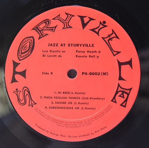 Lee Konitz [리 코니츠] ‎- Jazz at Storyville - 중고 수입 오리지널 아날로그 LP