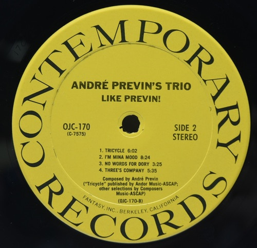 André Previn&#039;s Trio [앙드레 프레빈] – Like Previn! - 중고 수입 오리지널 아날로그 LP