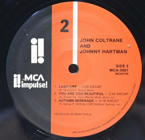 John Coltrane / Johnny Hartman [존 콜트레인 / 조니 하트만] - John Coltrane and Johnny Hartman - 중고 수입 오리지널 아날로그 LP