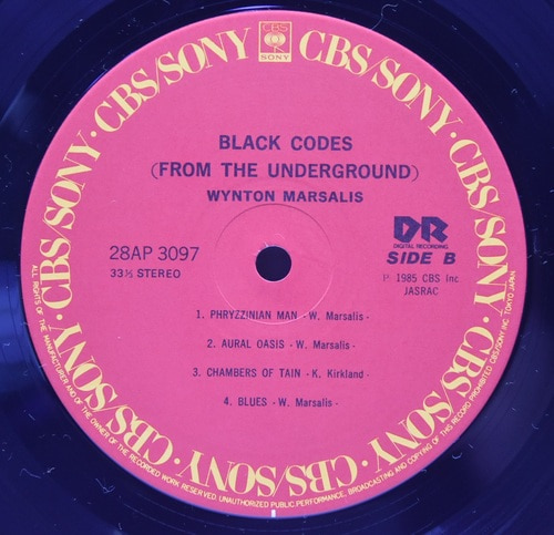 Wynton Marsalis [윈튼 마샬리스] ‎- Black Codes (From the Underground) - 중고 수입 오리지널 아날로그 LP