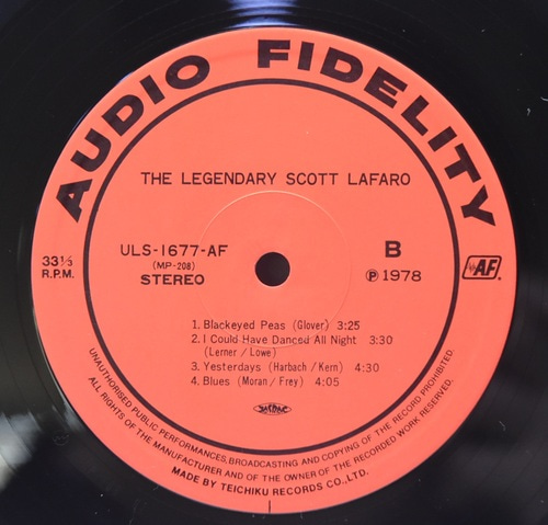Scott LaFaro [스콧 라파로] - The Legendary Scott LaFaro - 중고 수입 오리지널 아날로그 LP