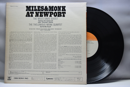 The Miles Davis Sextet &amp; The Thelonious Monk Quartet [마일스 데이비스,델로니어스 몽크] - Mlies&amp;Monk At Newport - 중고 수입 오리지널 아날로그 LP