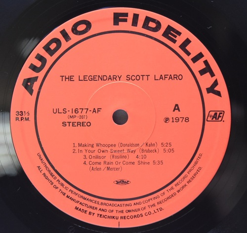 Scott LaFaro [스콧 라파로] - The Legendary Scott LaFaro - 중고 수입 오리지널 아날로그 LP