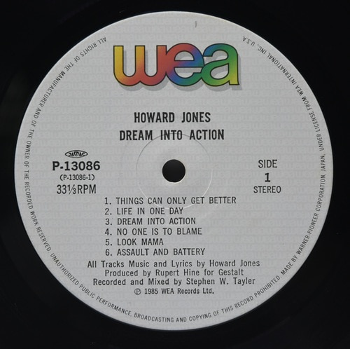 Howard Jones [하워드 존스] - Dream Into Action ㅡ 중고 수입 오리지널 아날로그 LP