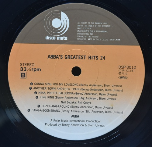 ABBA [아바] - ABBA&#039;s Greatest Hits 24 ㅡ 중고 수입 오리지널 아날로그 2LP