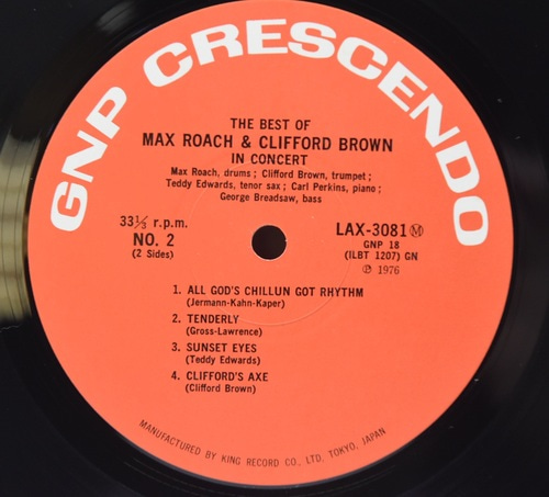 Clifford Brown &amp; Max Roach [클리포드 브라운, 맥스 로치] ‎- The Best of Max Roach and Clifford Brown in Concert - 중고 수입 오리지널 아날로그 LP