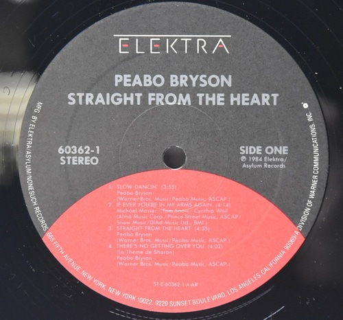 Peabo Bryson [피보 브라이슨] - Straight From the Heart ㅡ 중고 수입 오리지널 아날로그 LP