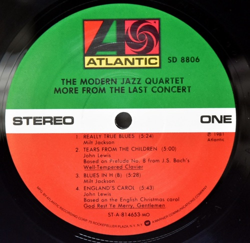 The Modern Jazz Quartet [모던 재즈 쿼텟] ‎- More From the Last Concert - 중고 수입 오리지널 아날로그 LP