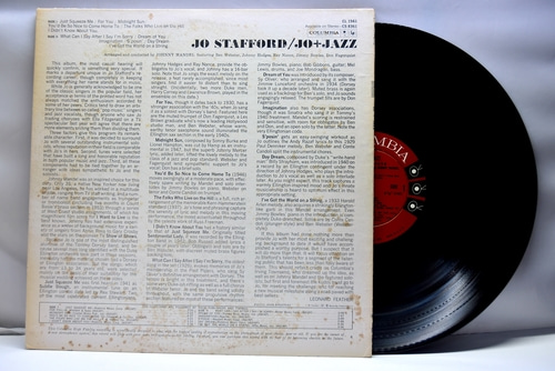Jo Stafford [조 스태퍼드] – Jo + Jazz - 중고 수입 오리지널 아날로그 LP