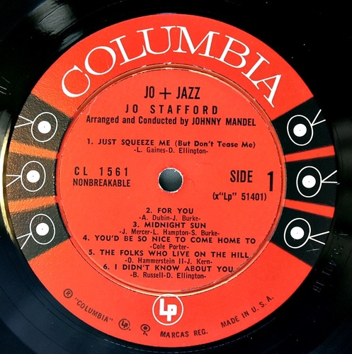 Jo Stafford [조 스태퍼드] – Jo + Jazz - 중고 수입 오리지널 아날로그 LP
