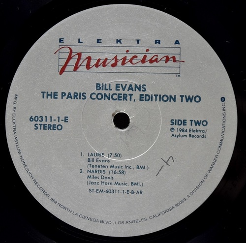 Bill Evans [빌 에반스] ‎- The Paris Concert (Edition Two) - 중고 수입 오리지널 아날로그 LP
