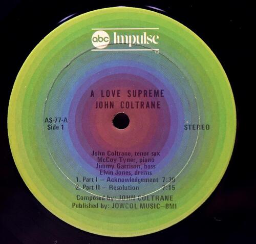 John Coltrane [존 콜트레인]‎ - A Love Supreme (1974 US Pressing) - 중고 수입 오리지널 아날로그 LP