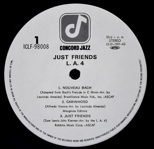 The L.A. Four (L.A 4 / LA4) [L.A 포] - Just Friends - 중고 수입 오리지널 아날로그 LP