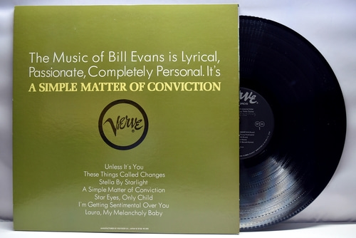 Bill Evans, Shelly Manne, Eddie Gomez [빌 에반스, 셸리 맨, 에디 고메즈] ‎- A Simple Matter Of Conviction - 중고 수입 오리지널 아날로그 LP