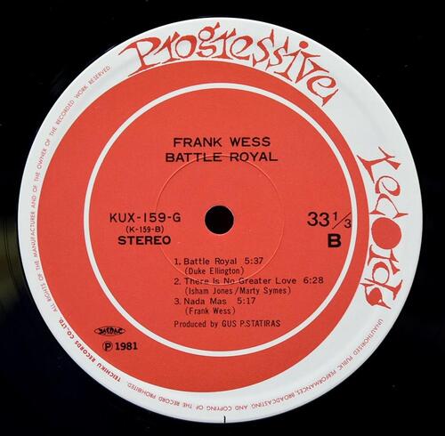 Frank Wess [프랭크 웨스] – Battle Royal - 중고 수입 오리지널 아날로그 LP