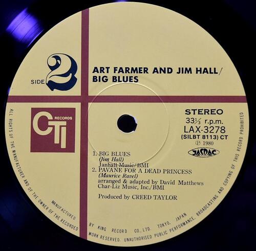 Art Farmer, Jim Hall [아트 파머, 짐 홀] -  Big Blues - 중고 수입 오리지널 아날로그 LP