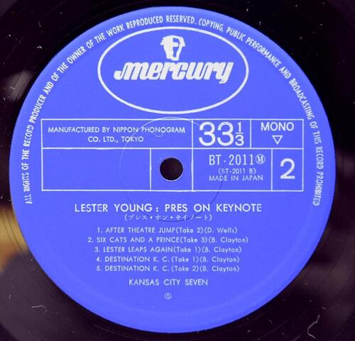 Lester Young [레스터 영] ‎- Pres on Keynote - 중고 수입 오리지널 아날로그 LP