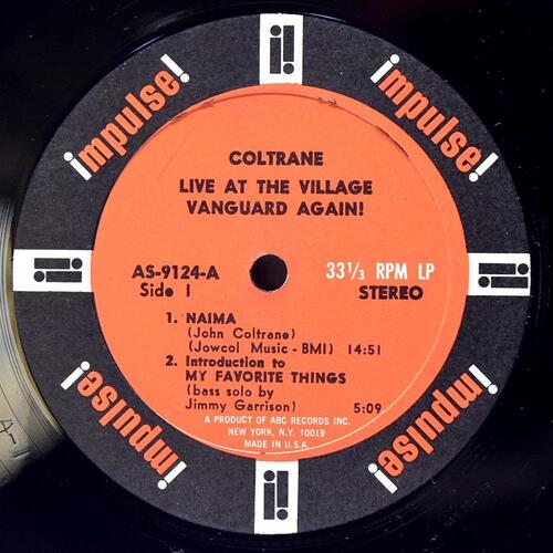 John Coltrane [존 콜트레인]‎ - Live at the Village Vanguard Again! - 중고 수입 오리지널 아날로그 LP