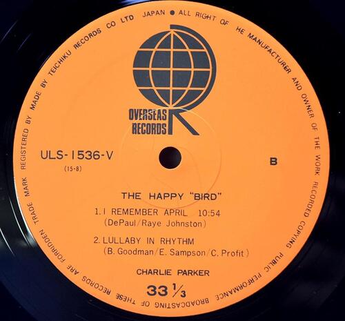 Charlie Parker [찰리 파커] - The Happy &quot;Bird&quot; - 중고 수입 오리지널 아날로그 LP