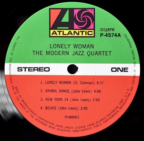 The Modern Jazz Quartet [모던 재즈 쿼텟]‎ - Lonely Woman - 중고 수입 오리지널 아날로그 LP