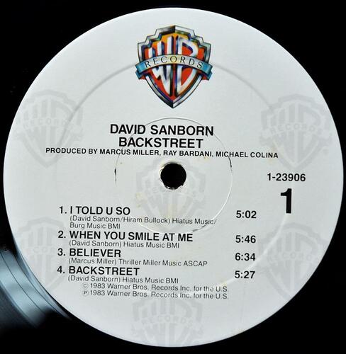 David Sanborn [데이비드 샌본] ‎- Backstreet - 중고 수입 오리지널 아날로그 LP