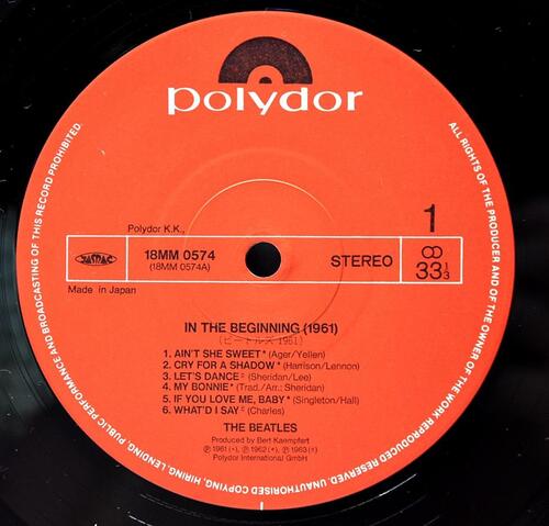The Beatles [비틀즈] - In the Beginning (1961) ㅡ 중고 수입 오리지널 아날로그 LP
