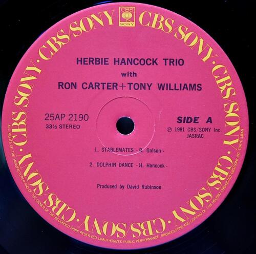Herbie Hancock Trio With Ron Carter, Tony Williams [허비 행콕]‎ - Herbie Hancock Trio With Ron Carter + Tony Williams - 중고 수입 오리지널 아날로그 LP