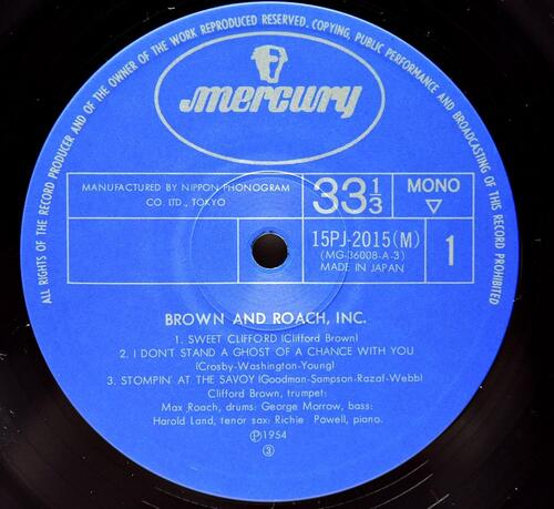 Clifford Brown and Max Roach [클리포드 브라운, 맥스 로치]‎ - Brown And Roach Incorporated - 중고 수입 오리지널 아날로그 LP