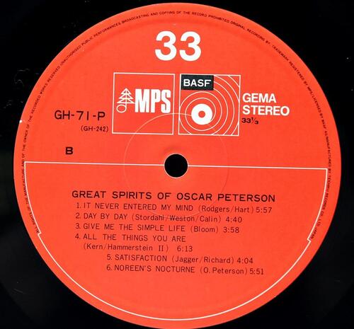 The Oscar Peterson [오스카 피터슨] – Great Spirits of Oscar Peterson - 중고 수입 오리지널 아날로그 LP