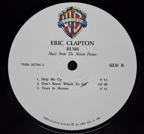 Eric Clapton ‎[에릭 클랩튼] – Music From The Motion Picture Soundtrack - Rush ㅡ 중고 국산 오리지널 아날로그 LP