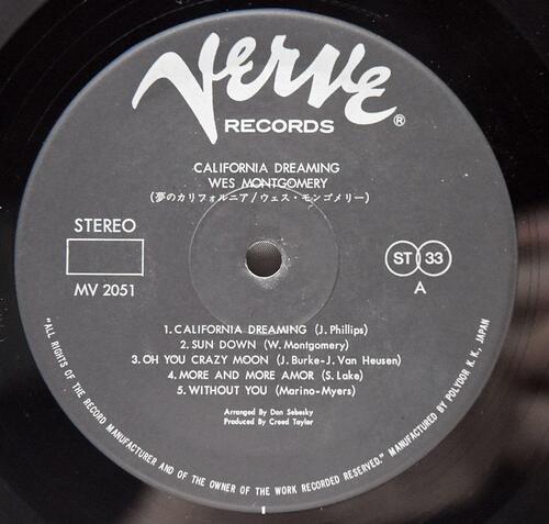 Wes Montgomery [웨스 몽고메리] – California Dreaming - 중고 수입 오리지널 아날로그 LP
